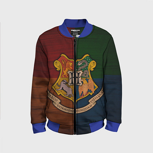 Детский бомбер Hogwarts emblem / 3D-Синий – фото 1