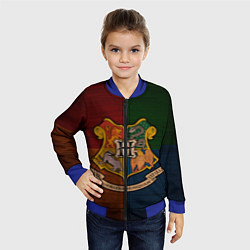 Бомбер детский Hogwarts emblem, цвет: 3D-синий — фото 2