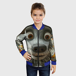 Бомбер детский Волк и цыпа, цвет: 3D-синий — фото 2