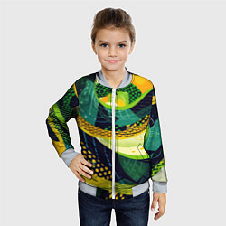 Бомбер детский Змеиный паттерн, цвет: 3D-серый — фото 2