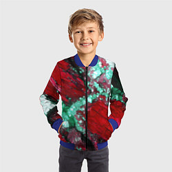 Бомбер детский Голубой минерал в красном камне, цвет: 3D-синий — фото 2