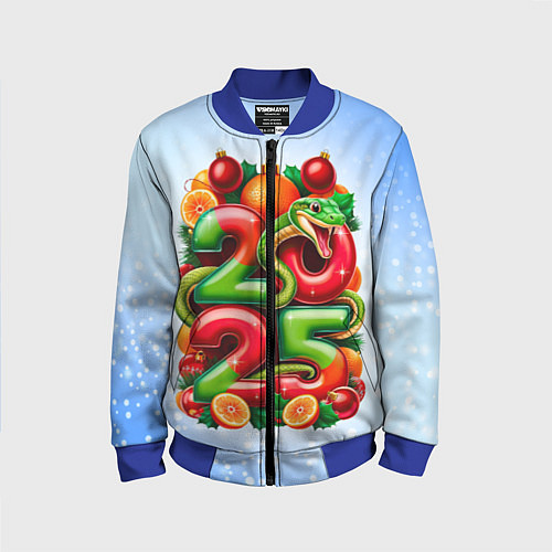 Детский бомбер Змеи к нам приходят 2025 / 3D-Синий – фото 1