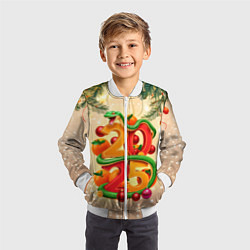 Бомбер детский Веселая змея 2025, цвет: 3D-белый — фото 2
