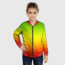 Бомбер детский Градиент сочный зелёно-жёлто-красный, цвет: 3D-красный — фото 2