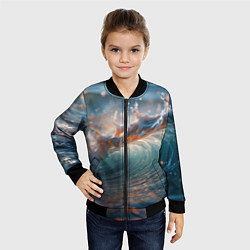 Бомбер детский Волна и блики солнца, цвет: 3D-черный — фото 2