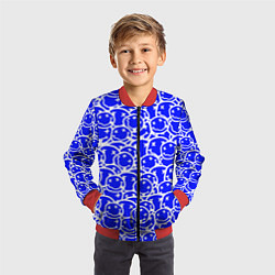 Бомбер детский Nirvana logo blue, цвет: 3D-красный — фото 2