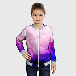 Бомбер детский Неоновая геометрия осколки, цвет: 3D-серый — фото 2