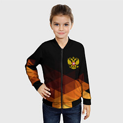 Бомбер детский Герб России геометрия, цвет: 3D-черный — фото 2