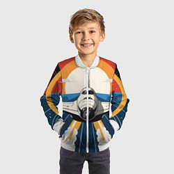 Бомбер детский Скоростной ретро самолет, цвет: 3D-белый — фото 2
