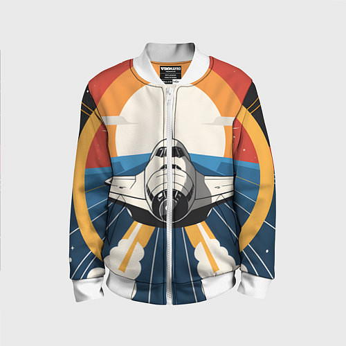 Детский бомбер Скоростной ретро самолет / 3D-Белый – фото 1