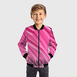 Бомбер детский Розовый пластик, цвет: 3D-черный — фото 2