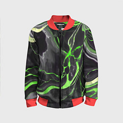 Бомбер детский Зелёно-чёрный мрамор, цвет: 3D-красный