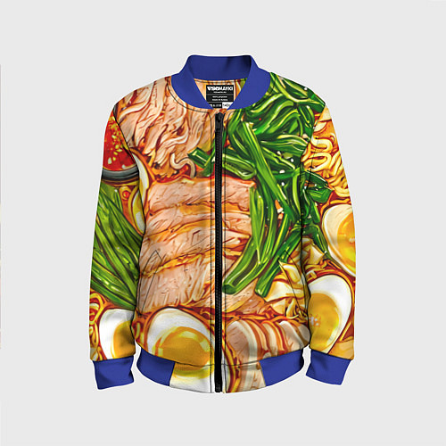 Детский бомбер Суп рамен / 3D-Синий – фото 1