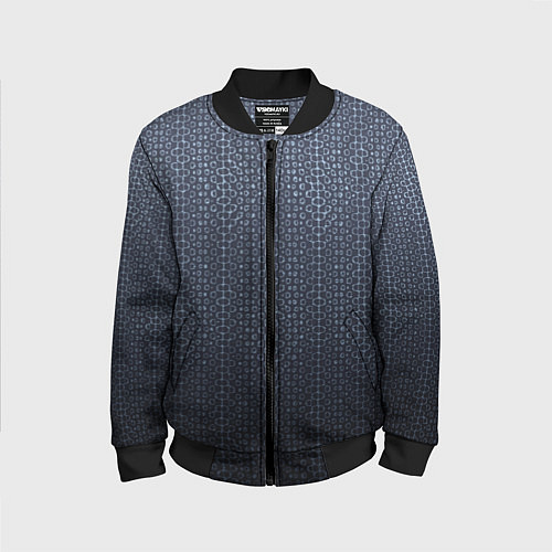 Детский бомбер Тёмный серо-синий градиент текстурированный с узор / 3D-Черный – фото 1