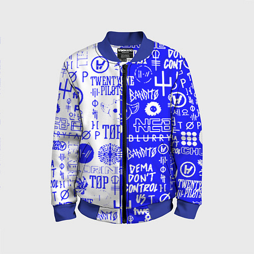 Детский бомбер Twenty one pilots лого / 3D-Синий – фото 1