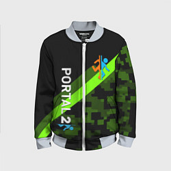 Бомбер детский Portal camo steel geometry, цвет: 3D-серый