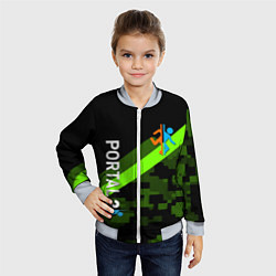 Бомбер детский Portal camo steel geometry, цвет: 3D-серый — фото 2