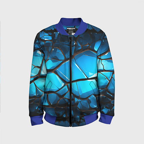 Детский бомбер Синяя текстура объемных плит / 3D-Синий – фото 1