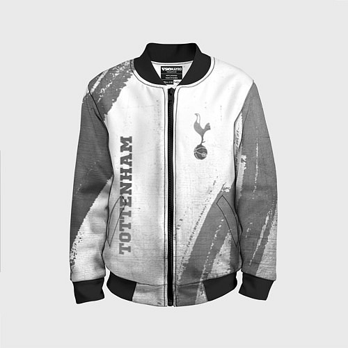 Детский бомбер Tottenham - white gradient вертикально / 3D-Черный – фото 1