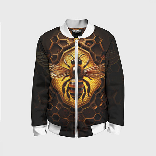 Детский бомбер Золотая пчела / 3D-Белый – фото 1