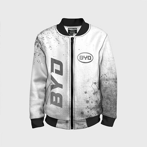 Детский бомбер BYD - white gradient вертикально / 3D-Черный – фото 1