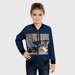 Бомбер детский Волки в ночи, цвет: 3D-черный — фото 2