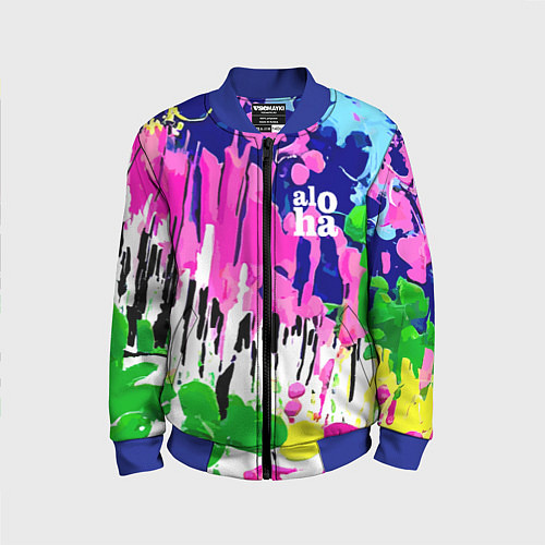 Детский бомбер Colorful abstraction - aloha / 3D-Синий – фото 1