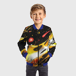 Бомбер детский Текстура краска, цвет: 3D-синий — фото 2