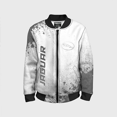 Детский бомбер Jaguar - white gradient вертикально / 3D-Черный – фото 1