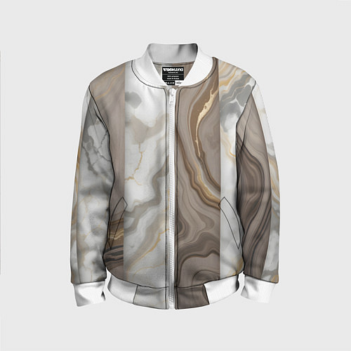 Детский бомбер Дерево и мрамор / 3D-Белый – фото 1