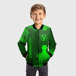Бомбер детский Changan - green gradient вертикально, цвет: 3D-черный — фото 2