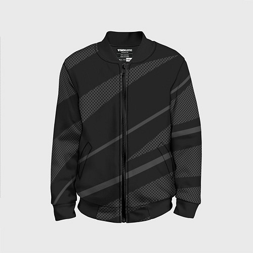 Детский бомбер Чёрный с серым абстракция полосы / 3D-Черный – фото 1