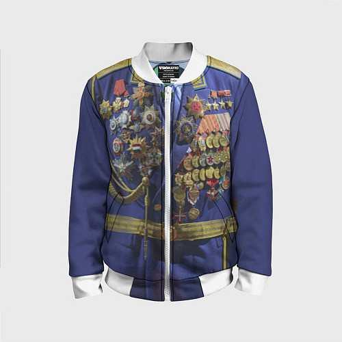 Детский бомбер Парадный китель генерала с медалями / 3D-Белый – фото 1