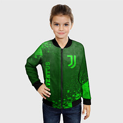 Бомбер детский Juventus - green gradient вертикально, цвет: 3D-черный — фото 2