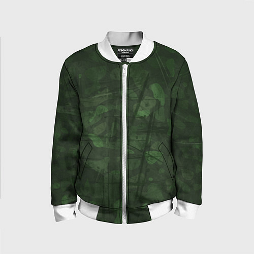 Детский бомбер Абстракция - strange camouflage / 3D-Белый – фото 1