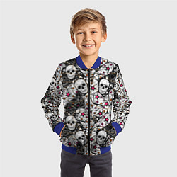 Бомбер детский Черепа и красные звезды, цвет: 3D-синий — фото 2