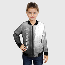 Бомбер детский Subaru - grey gradient по-вертикали, цвет: 3D-черный — фото 2
