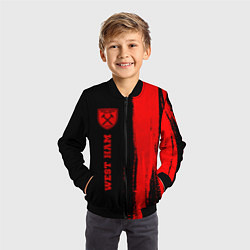 Бомбер детский West Ham - red gradient по-вертикали, цвет: 3D-черный — фото 2
