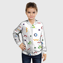 Бомбер детский Геометрический хаос, цвет: 3D-белый — фото 2