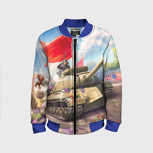 Детский бомбер Русский танк / 3D-Синий – фото 1