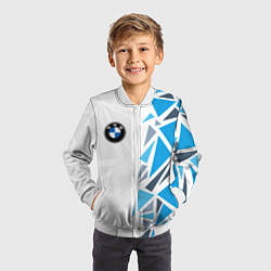 Бомбер детский Бмв - фрагментация синяя, цвет: 3D-белый — фото 2