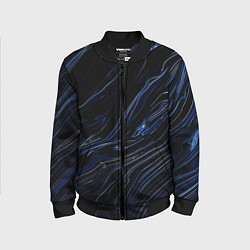 Бомбер детский Чёрно-синий абстракция линии, цвет: 3D-черный