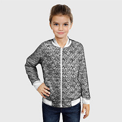 Бомбер детский Чёрно-белый текстурный, цвет: 3D-белый — фото 2