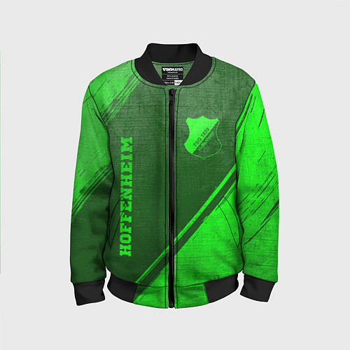 Детский бомбер Hoffenheim - green gradient вертикально / 3D-Черный – фото 1