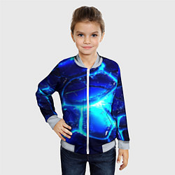 Бомбер детский Синие плиты лед, цвет: 3D-серый — фото 2