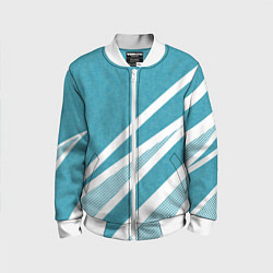 Бомбер детский Бело-голубой абстракция с полосами, цвет: 3D-белый
