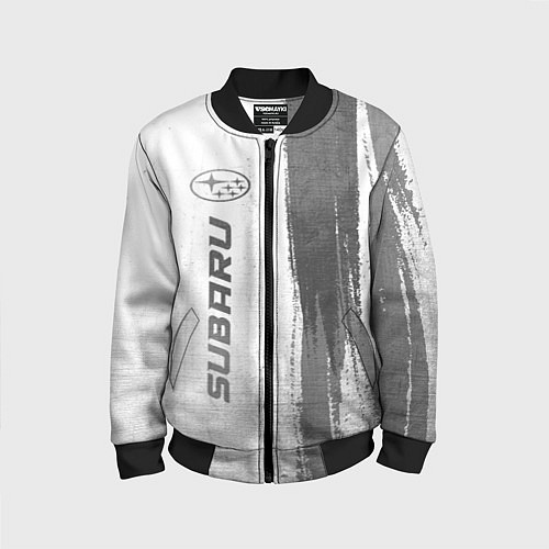 Детский бомбер Subaru - white gradient по-вертикали / 3D-Черный – фото 1