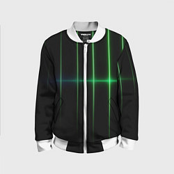 Бомбер детский The line is green black, цвет: 3D-белый