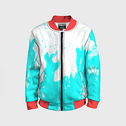 Бомбер детский Голубой огонь текстура, цвет: 3D-красный