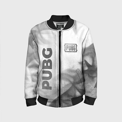 Детский бомбер PUBG - white gradient вертикально / 3D-Черный – фото 1
